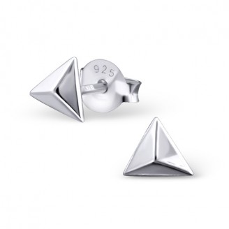 Stříbrné náušnice pecky "Stříbrné pyramidy". Ag 925/1000